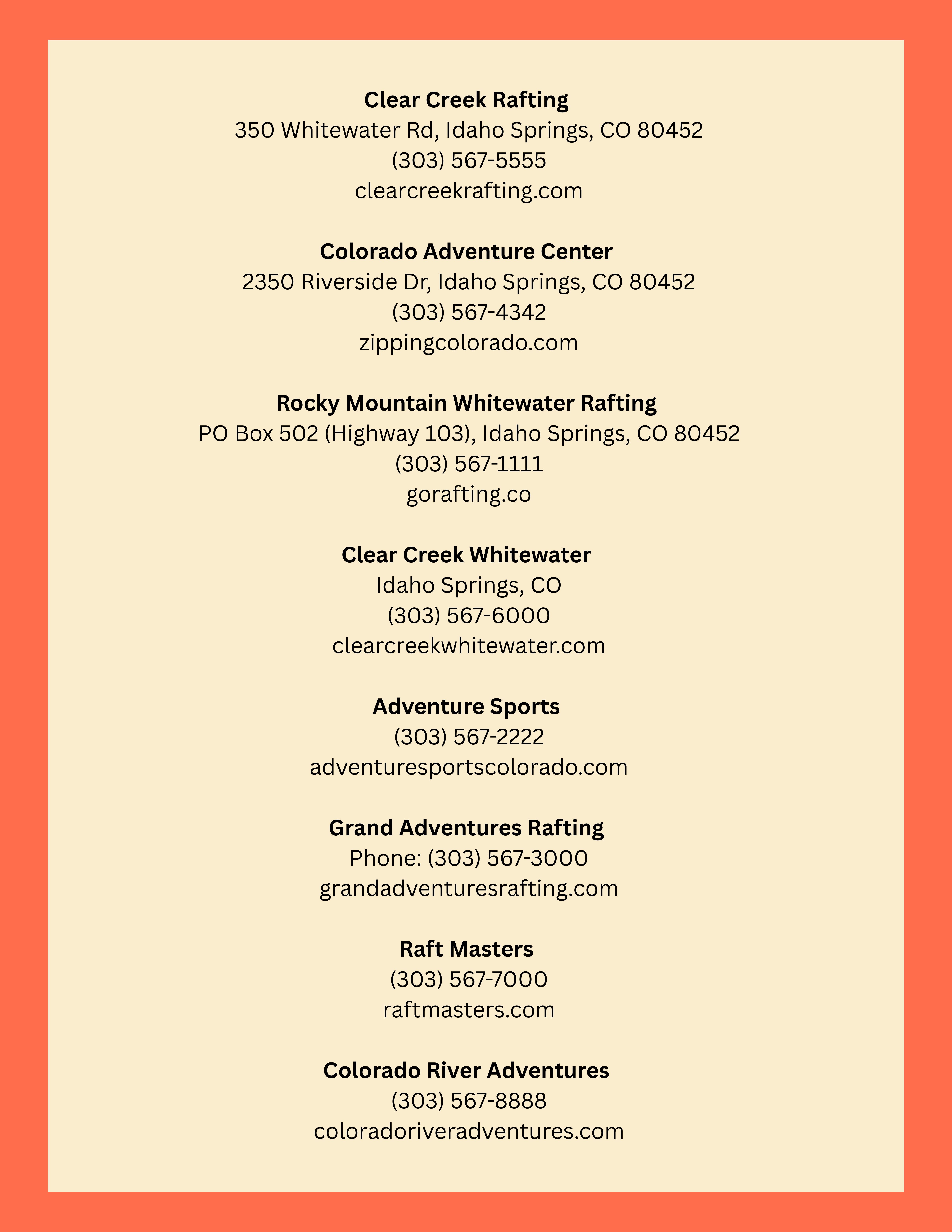 is there a rafting company that provides a shuttle from Denver?